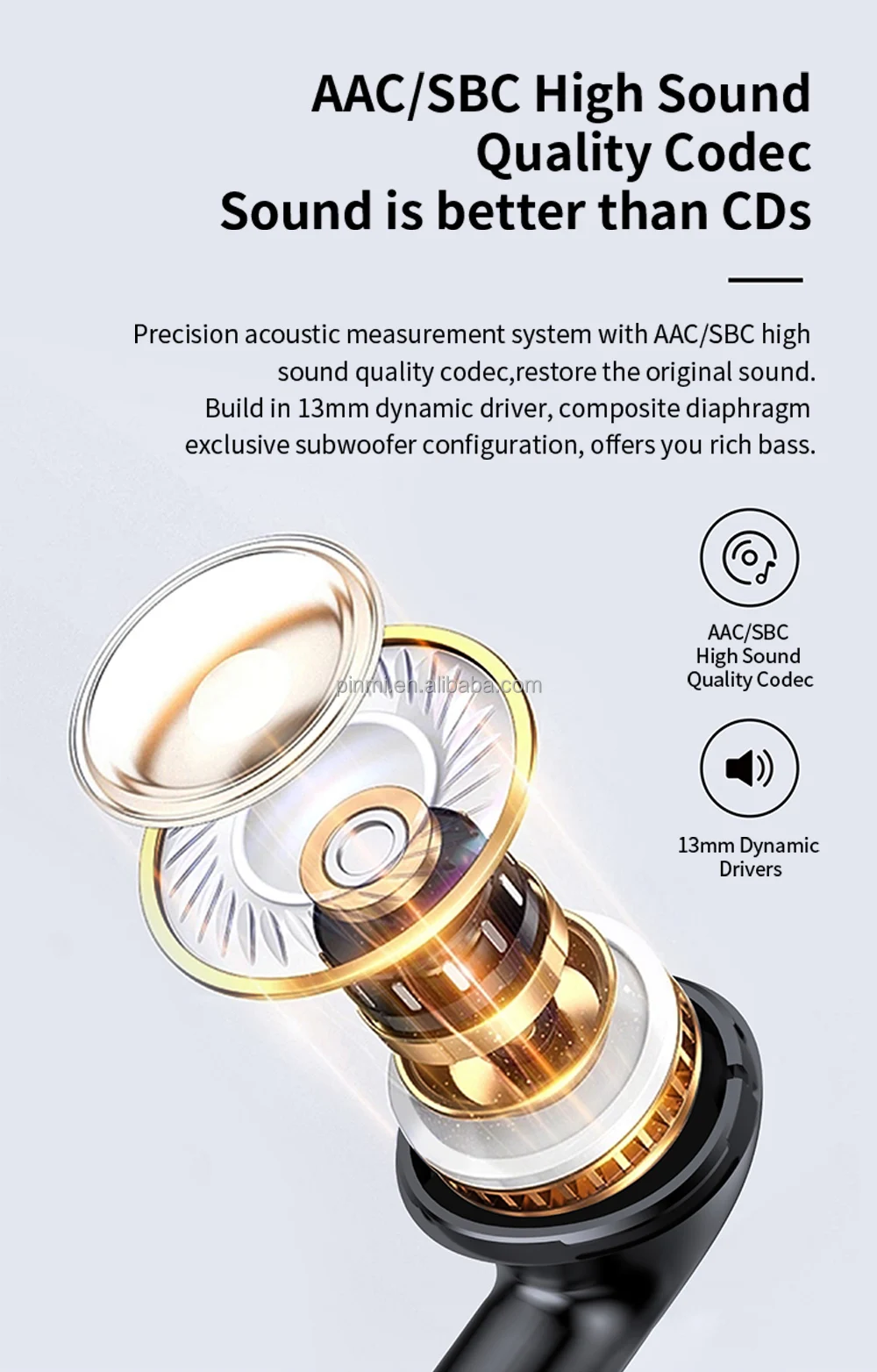 Factory Private JL Chipset ANC+ENC Wireless for 5.4 In-Ear Gaming Earbuds with IPX4 Waterproof and 36h Battery Life