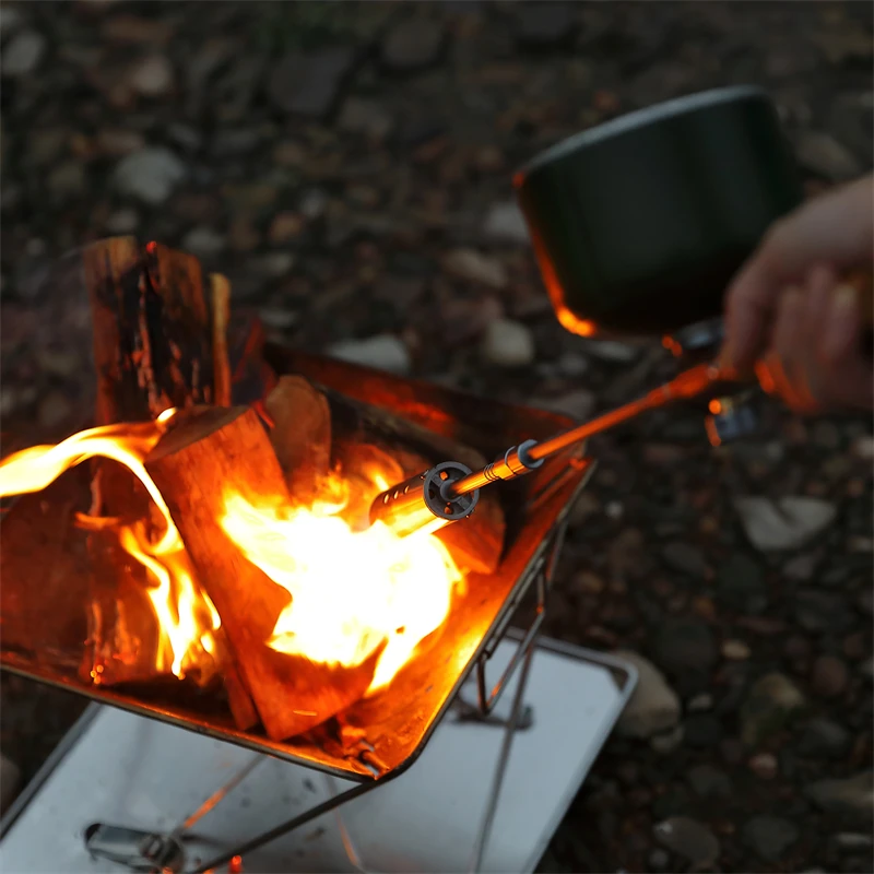 CAMPINGMOON Holzgriff, klassische abnehmbare Gasbrenner, starke Leistung, Brenner, Zünder, 12000 kcal, 360-Grad-Nutzung, Flammenpistole, Camping, Grillen – Detail 4