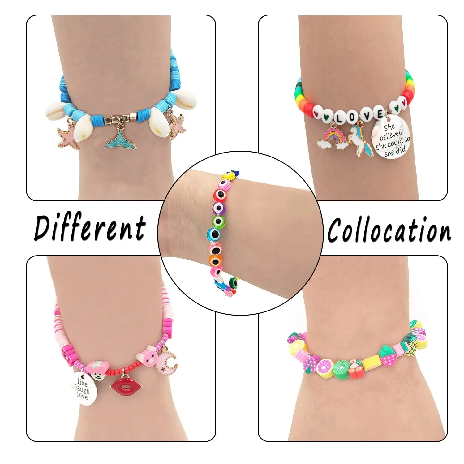 Kit De Fabrication De Bracelets 3000 Perles D'Argile - Basket De Pâques - Enfant