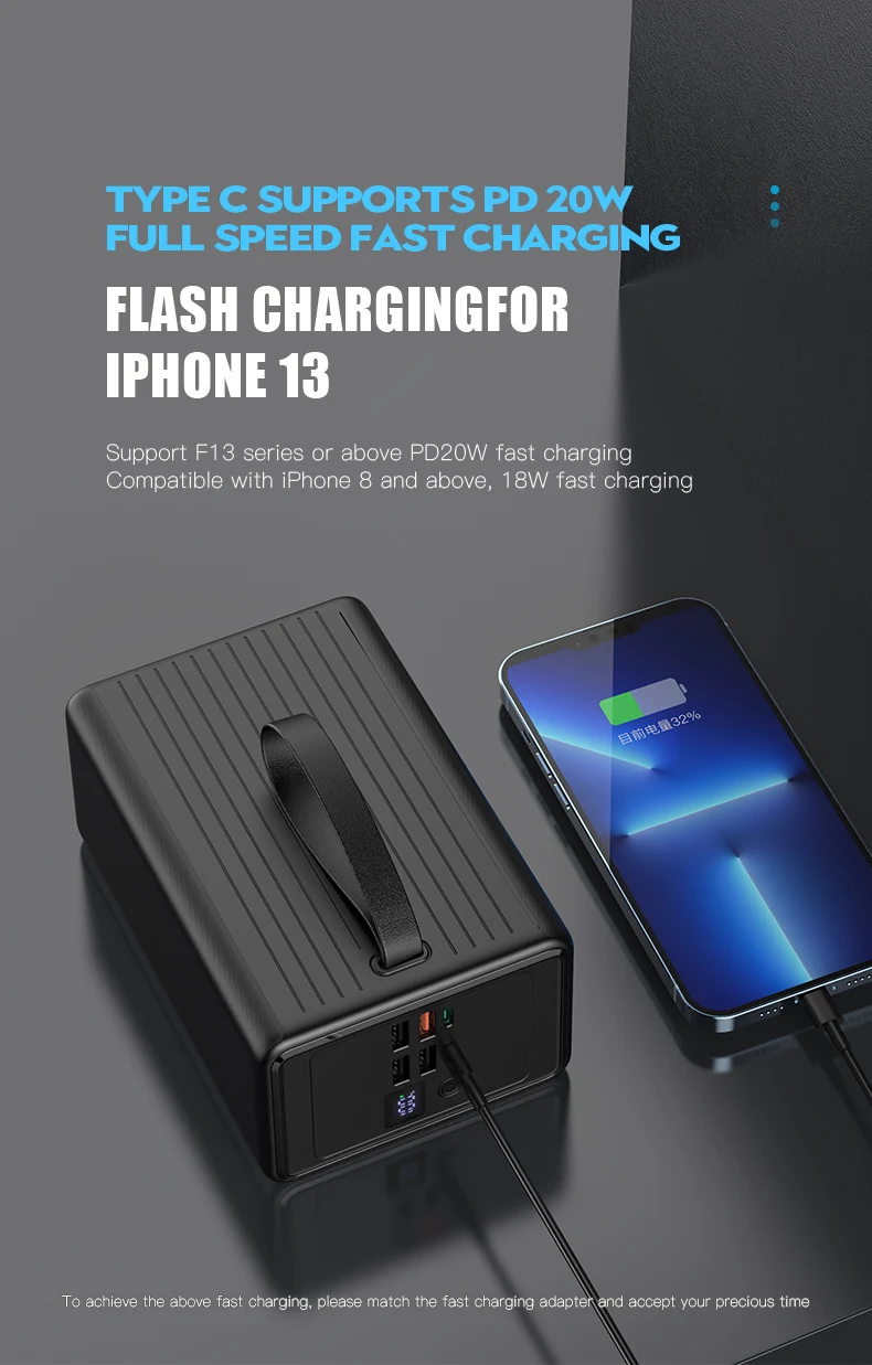 Wst Best Selling Portable Handheld Mobile High Capacity Power Bank Type