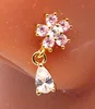 Gold flower teardrop dangle
