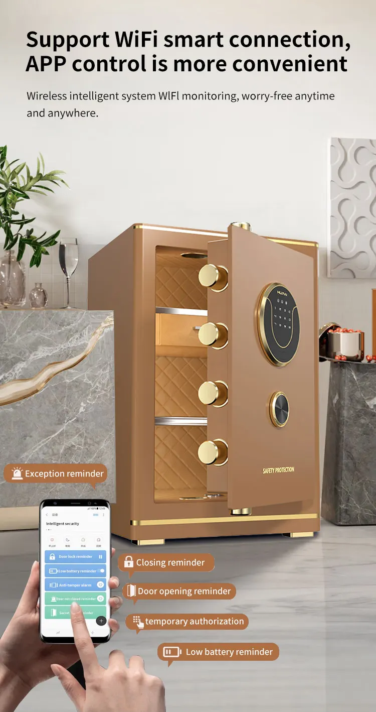 CEQSAFE Digital Fingerprint Safe Storage Passcode Smart Keys Box Tuya Smart Wifi Security Electronic Lock for Safe Box manufacture