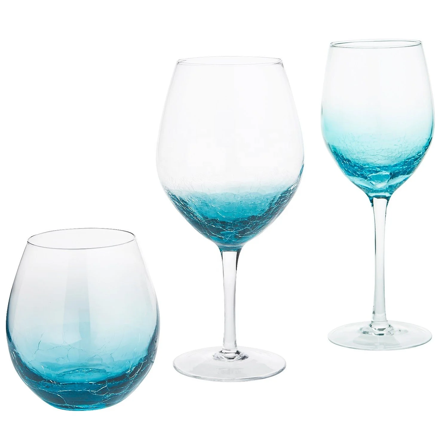 18 oz glass tumblers Hand-Blown White Swirl Mexican Glass