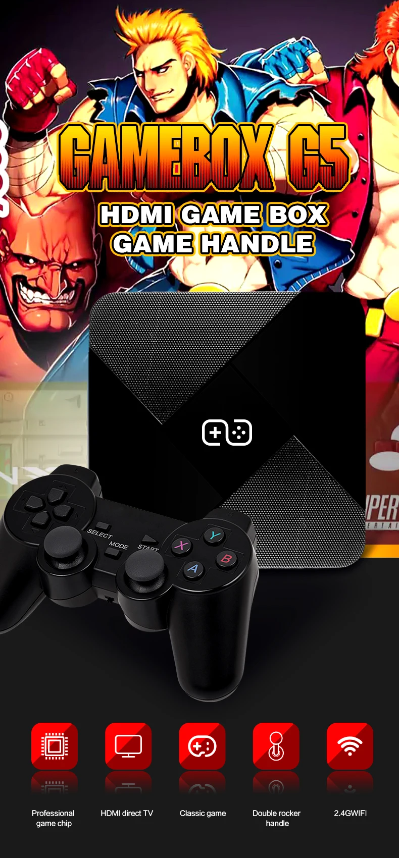 Best Selling 13 Emulator Dual System Android Tv and Linux Gamebox Super  Console G5 Game Box 32 Gb HD PC Build in 40000 Games