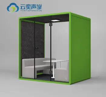 2-4 Person Sound Box Modern Office Meeting Work Sound Proof Booth Flexible Office Noise Reduction Pod