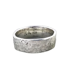 Unique Hammered Rings 925 Silver Custom Silver Jewelry Ring for Unisex Hand Made 925 Sterling Silver Ring