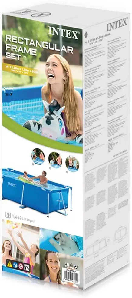 
HI Durable Family rectangular PVC above ground pool 220*150*60cm intex 28270 frame pool for kids 
