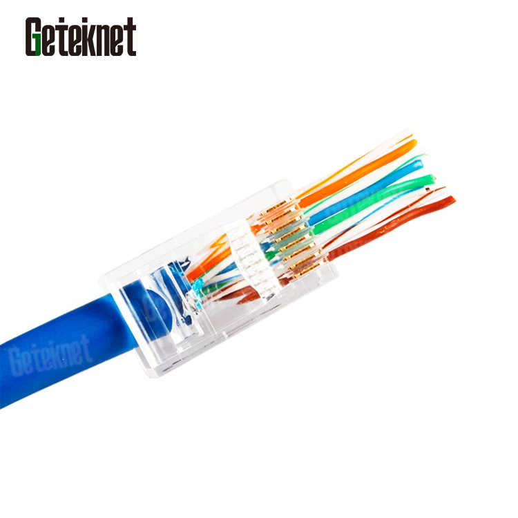 GETEKnet Cat6 RJ45 Connector Plug Connector 8pin Gold Computer Plug Rj45 Connector