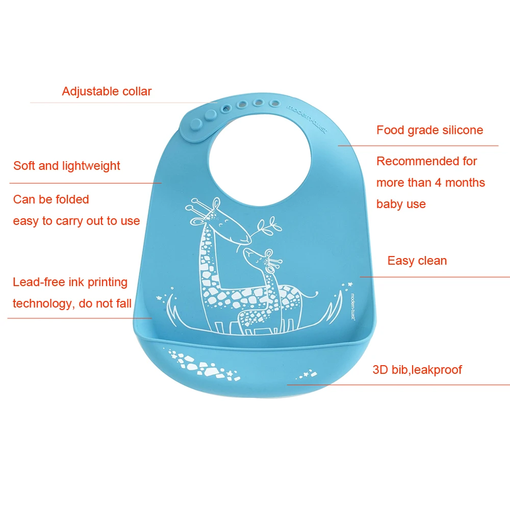 печати водонепроницаемый силиконовые нагрудники еда кормления складной силиконовый детский нагрудник для детей