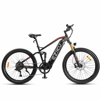 Eziku 1000W Electric Bike for Adults 95NM Fat Tire Ebike with Shimano 9 Speed & 20Ah Samsung Removable 48V Battery Hot Sale