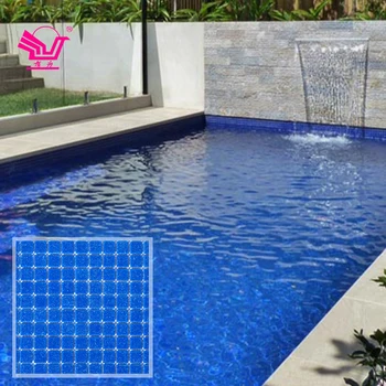 classic dark blue modern hot melt glass mosaic tile for swimming pool floor border tiles swimming pool square mosaics