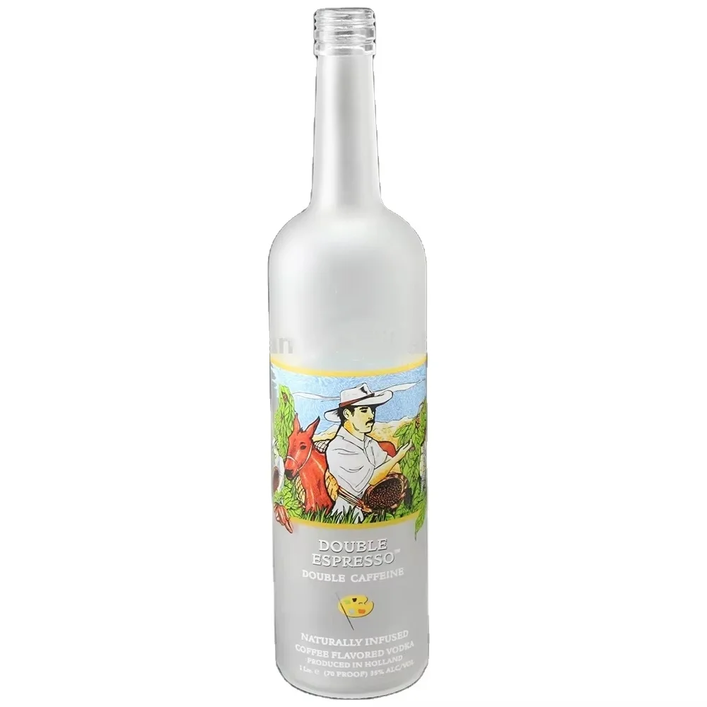 Shanghai Linlang Van Gogh Painting Luxury 1 Liter Liquor Alcohol Vodka Glass Bottle