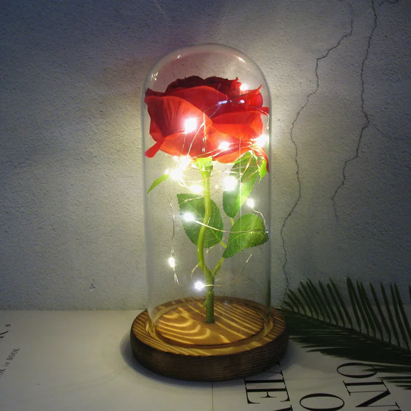 Mothers Day Mom Gifts Artificial Flower Black Wooden Base Led Light ...