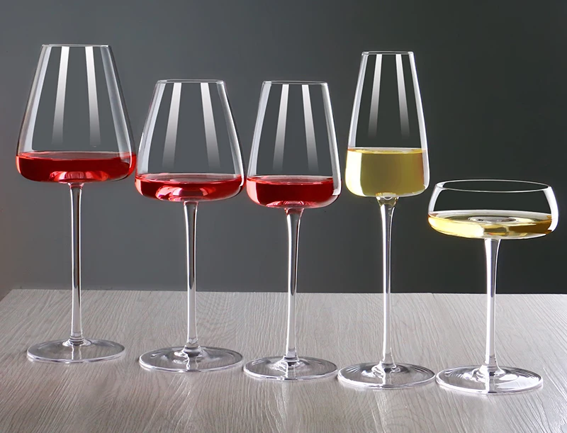Handmade Flat Bottom clear Thin Stem Personalized Goblet champagne Glasses Flutes Custom Luxury Crystal Coupe Red Wine Glass