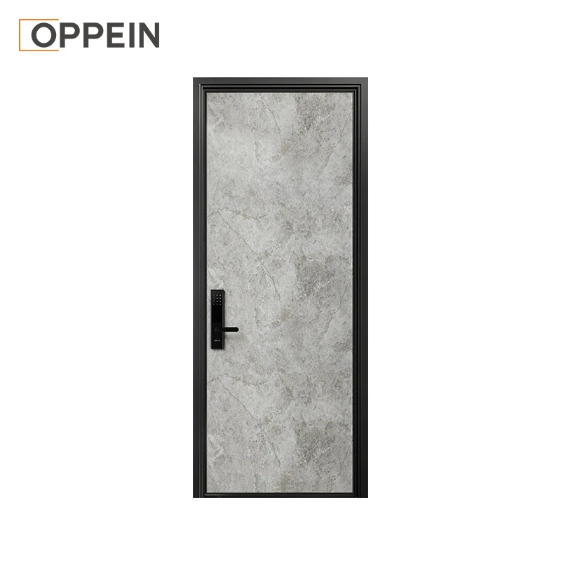 OPPEIN Specifications Home Entrance Bullet Proof Turkish Steel Exterior Solid Professional Manufacturer Wrought Iron Wood Door