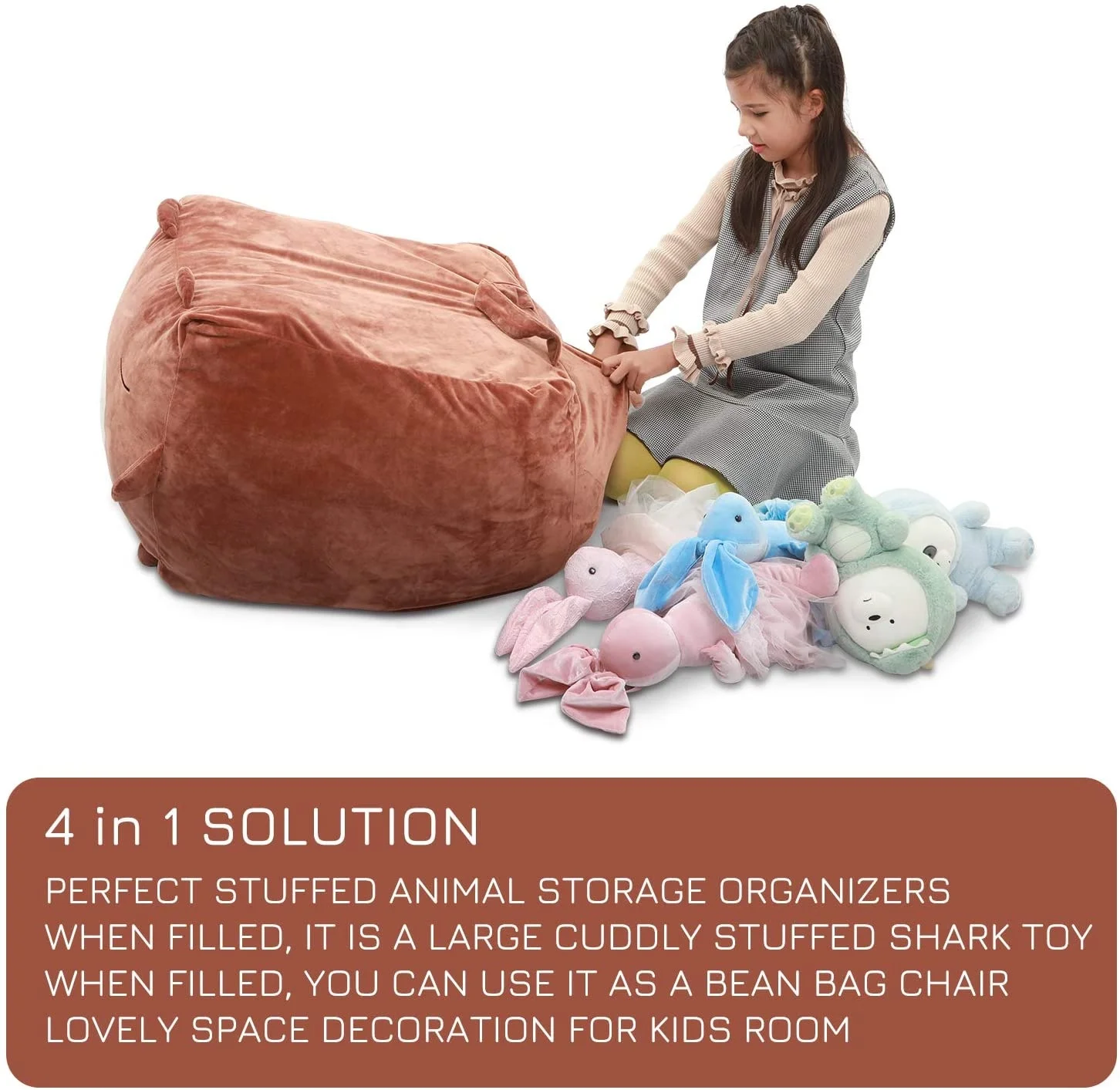 Dropship Bean Bag Chair Stuffed Animal Storage For Kids And Adults