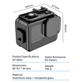 New Metal Waterproof Case for GoPro 13/12/11/10/9 Action Camera Protective Housing Diving Accessories product image