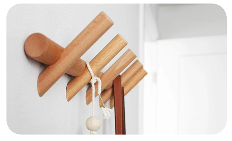 Wall Mounted Coat Rack Bamboo Wall Coat Rack Hooks Coat Hat Hanger ...