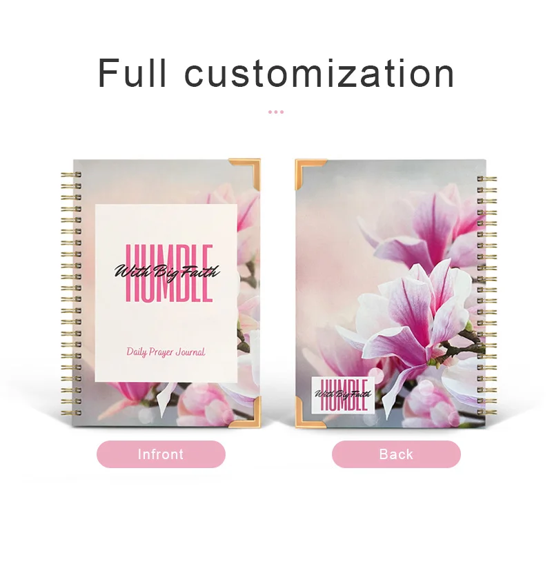 Professional Factory Book Printing Services Planner Notebook Printing Custom Cover logo Diary Prayer Journal factory
