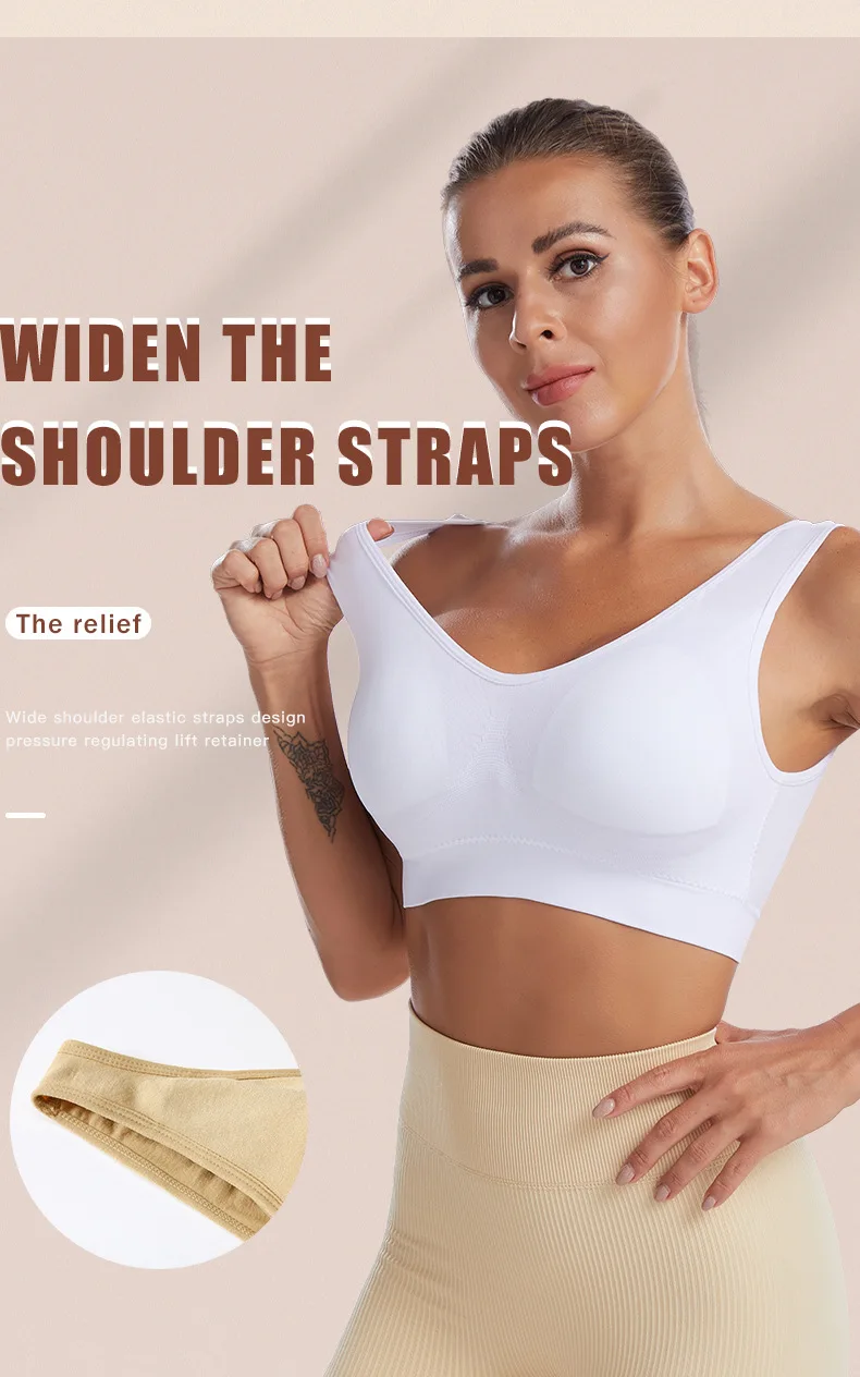 Sports Underwear Women's Running Shockproof Push-up Beauty Back Plus Size Sports Bra Wireless Vest Yoga Sports Bra