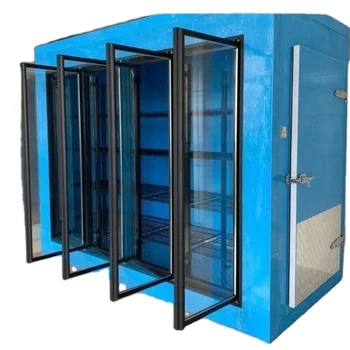 Refrigerator spare parts Glass Door with Led Lighting, Shelving for Reach-in Cooler Rooms