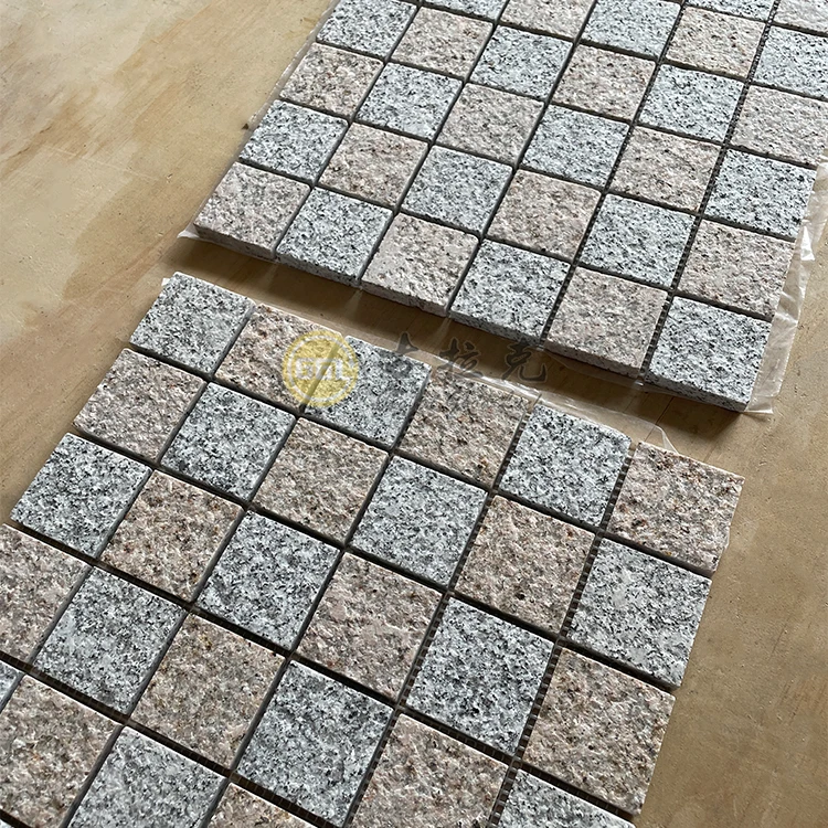 Outdoor Wall Mosaic Tile Granite Stone Square Shape Mosaic for House Decor supplier