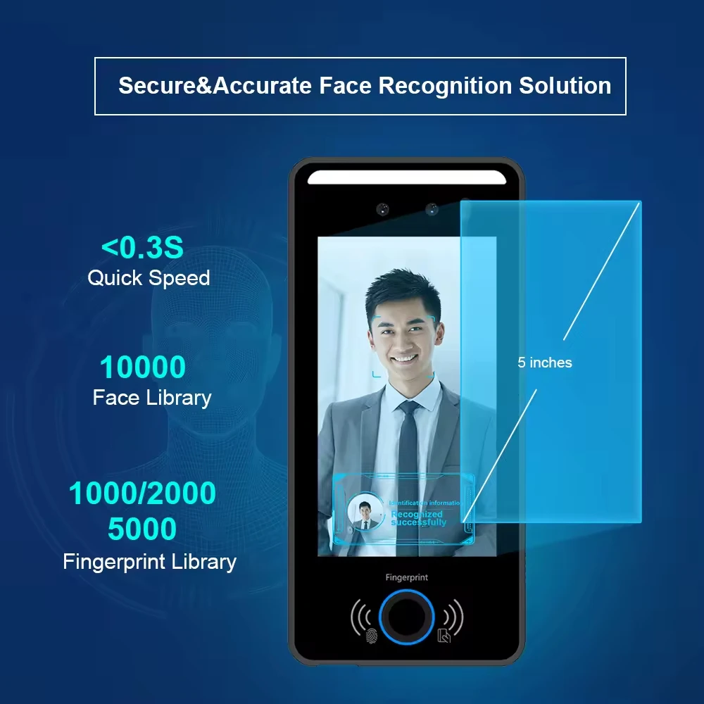 Scanmax F1 Android 11 IP65 Face Recognition Time Attendance System Biometric Access Control