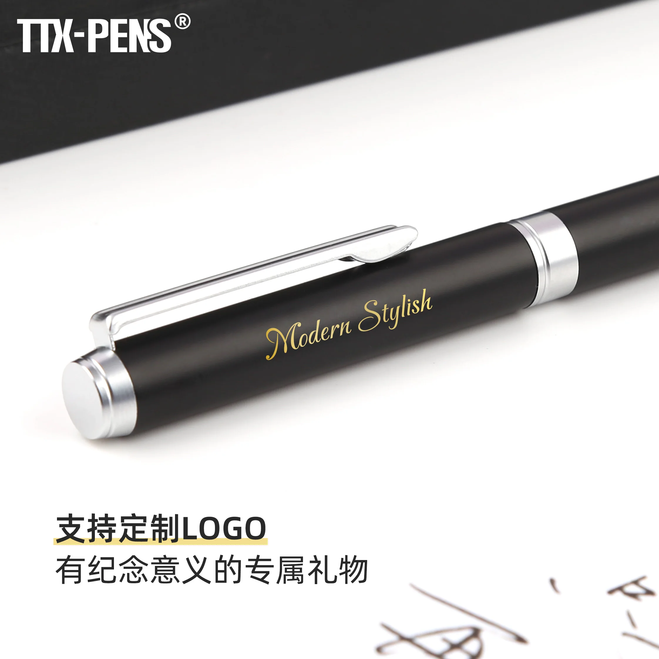 TTX Custom Logo Roller Ball Pen with Exquisite Classic Design 1.0mm Writing Width Commemorate Gift
