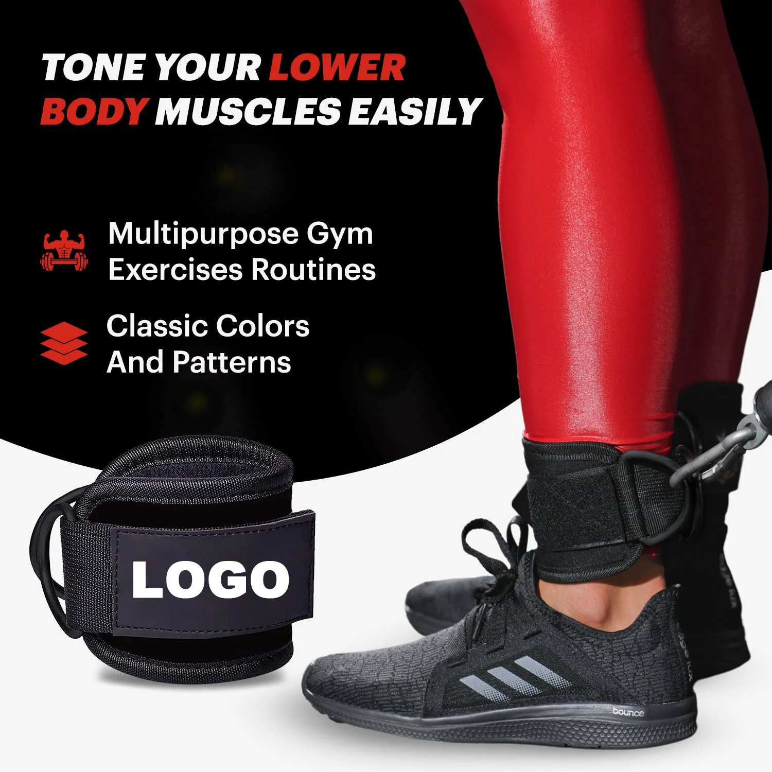 Adjustable Thigh Pulley Heavy Duty Ankle Straps Fitness Weight Workout