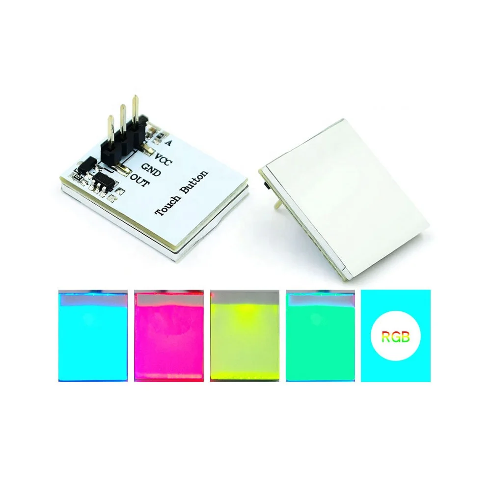 Capacitive Touch Switch HTTM Button Sensor Module Green Blue Red Yellow RGB Colorful Display Integrated Circuit