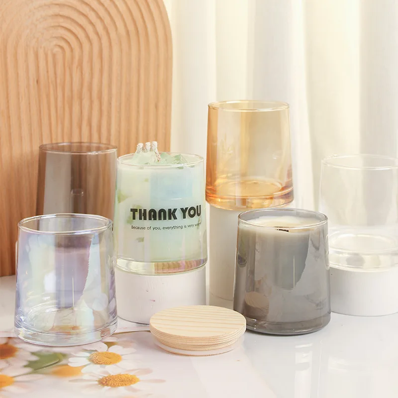 Luxury 8oz 10oz Empty Iridescent Crystal Candle Jar Glass Luxury Custom