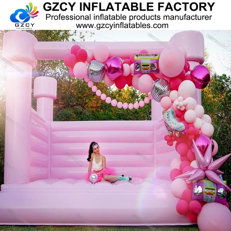 High Quality Pastel Bounce House Pink Jumping Castle Peach