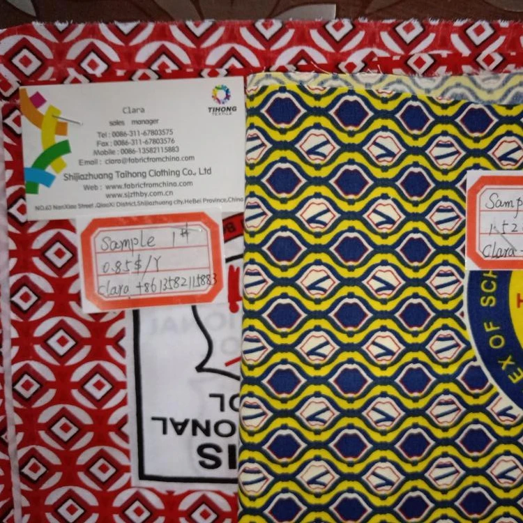 Custom Design  Ghana School Uniform African Wax Printed Fabric with logo