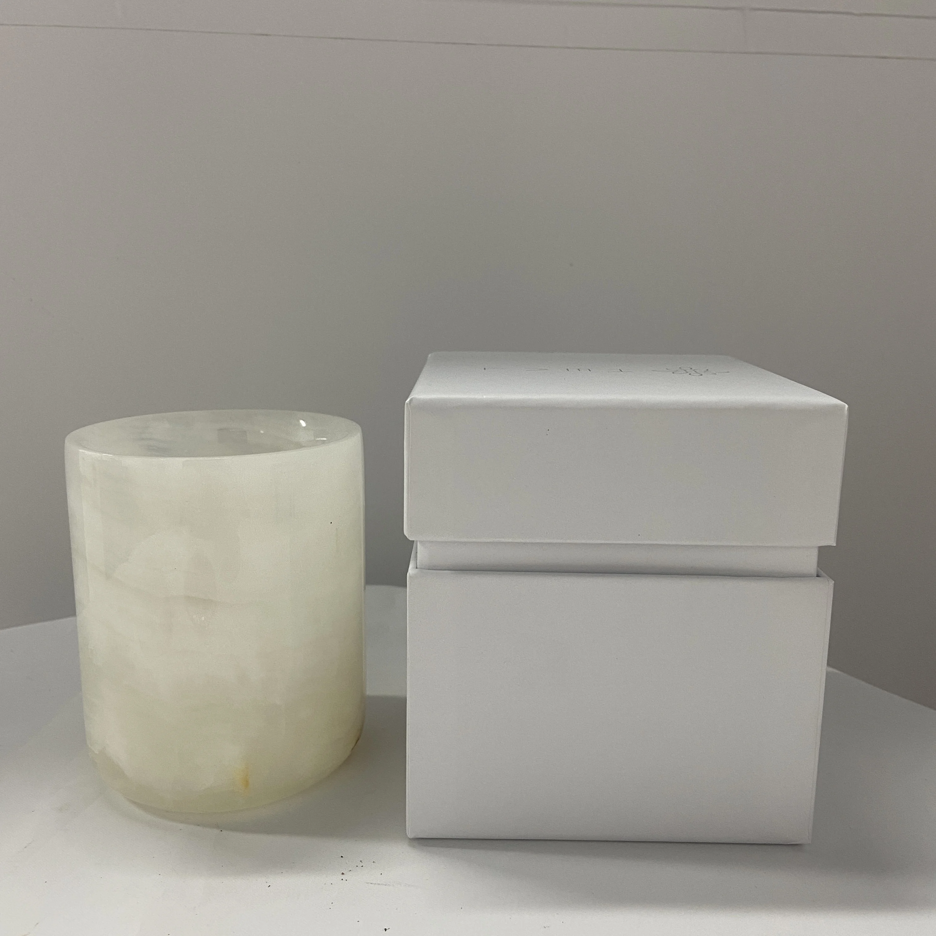 White Onyx Candle Holders/candle Jar With Glass Refill Insert Buy