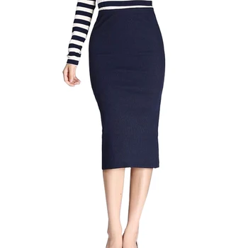 2021 New Women Skirt Mini Bodycon Office Slim Knee Length High Waist Stretch Sexy Pencil Skirts Jupe