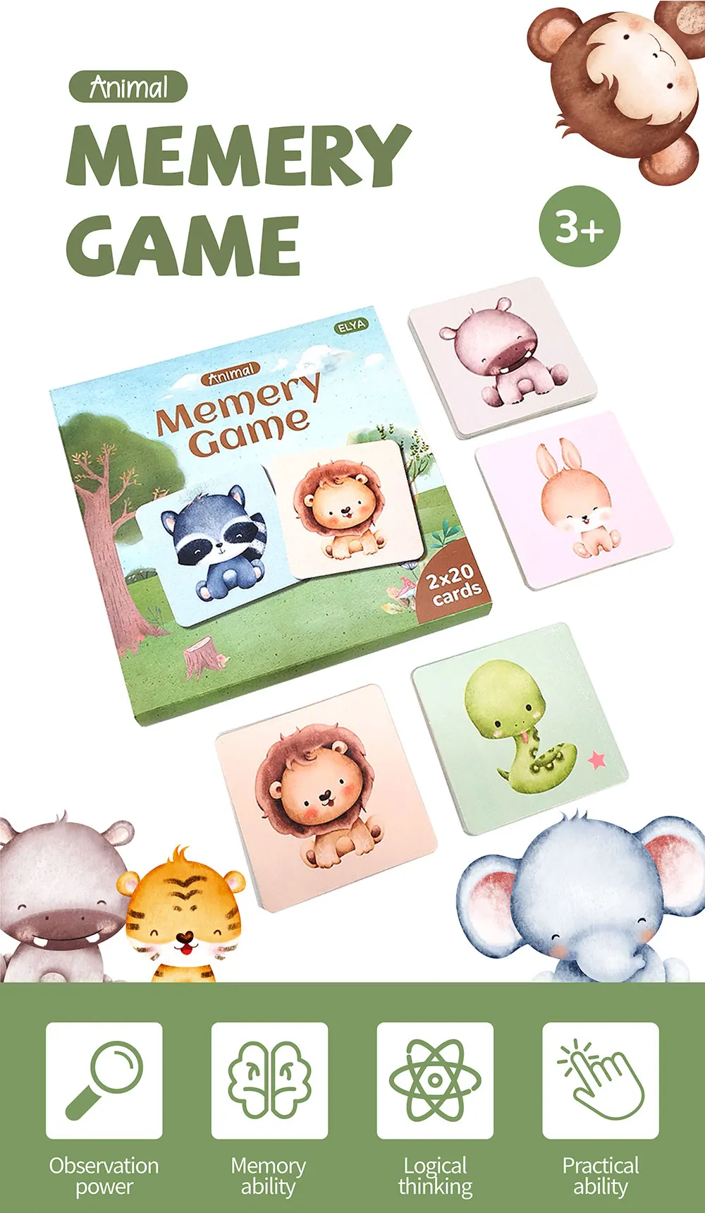 Cognitive Cards Custom Printed English Flash Cards Education Card Game ...