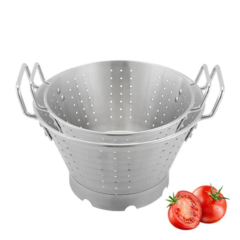 DaoSheng China Low Price Industrial Drain Basket Strainer Stainless Steel Home Kitchen Fruit Basket With Handle