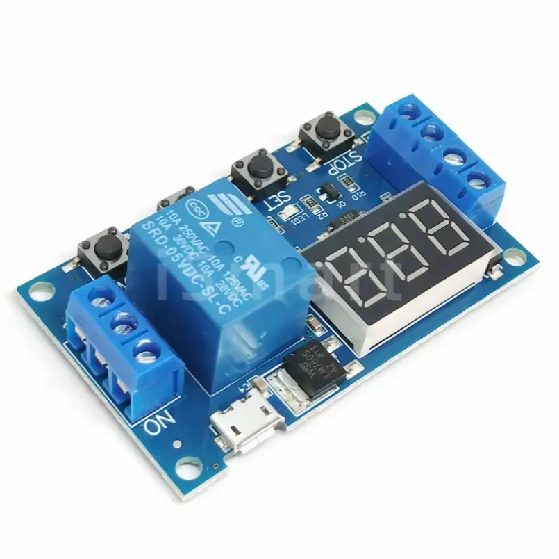 thumbnail interactive-video image 1 of Micro USB Relay Module With LCD Timer – 6-30V Delay, Cycle, Trigger For Automation 1 of 11