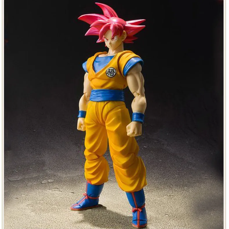 SHF 6 Inches PVC DBZ Super Saiyan God Super Saiyan ROSE pink Black Red Hair Zamasu Son Goku DBZ Action Figure