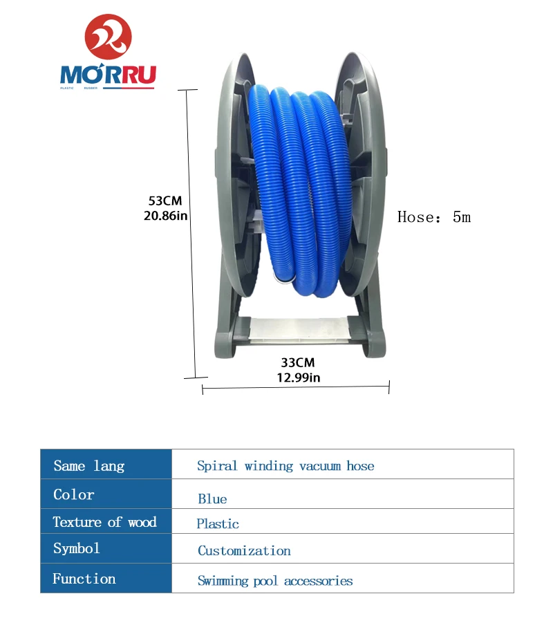 Blue Abs Plastic Vacuum Hose Reel Roller Retractable Hose Anti-uv Empty ...