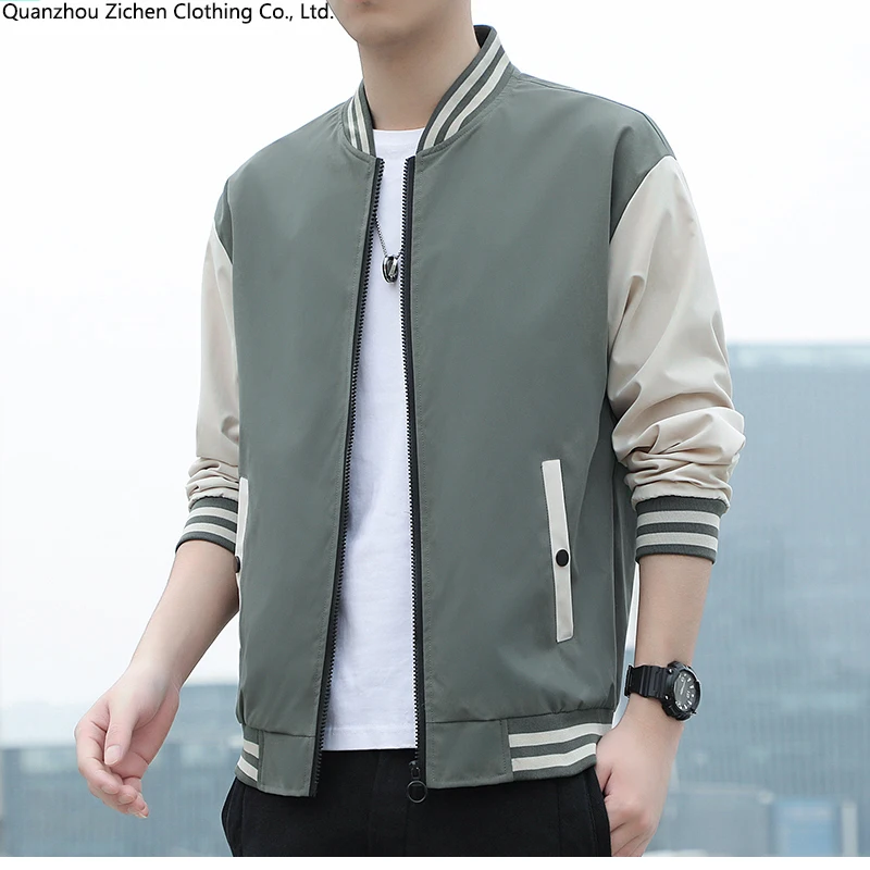 Spring Autumn Men Baseball Stand Collar Korean Style Casual Jackets And Coats Male Slim Fit Bomber Jacket_voghion.com