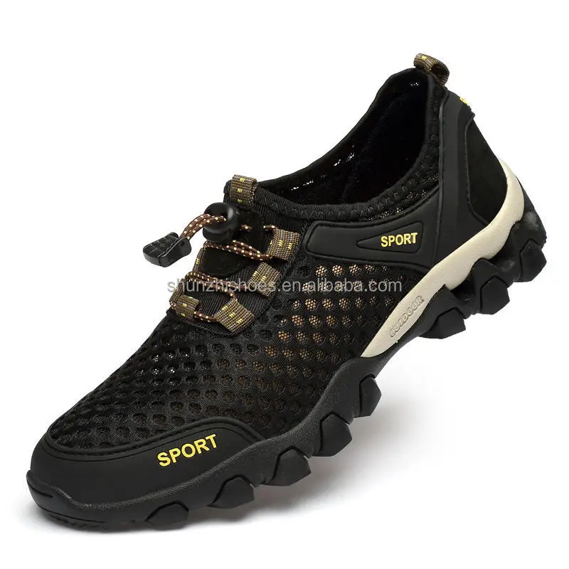 Cheap stock Henan custom logo mesh breathable light weight low MOQ best sports shoes men bareathable running shoes men's shoes