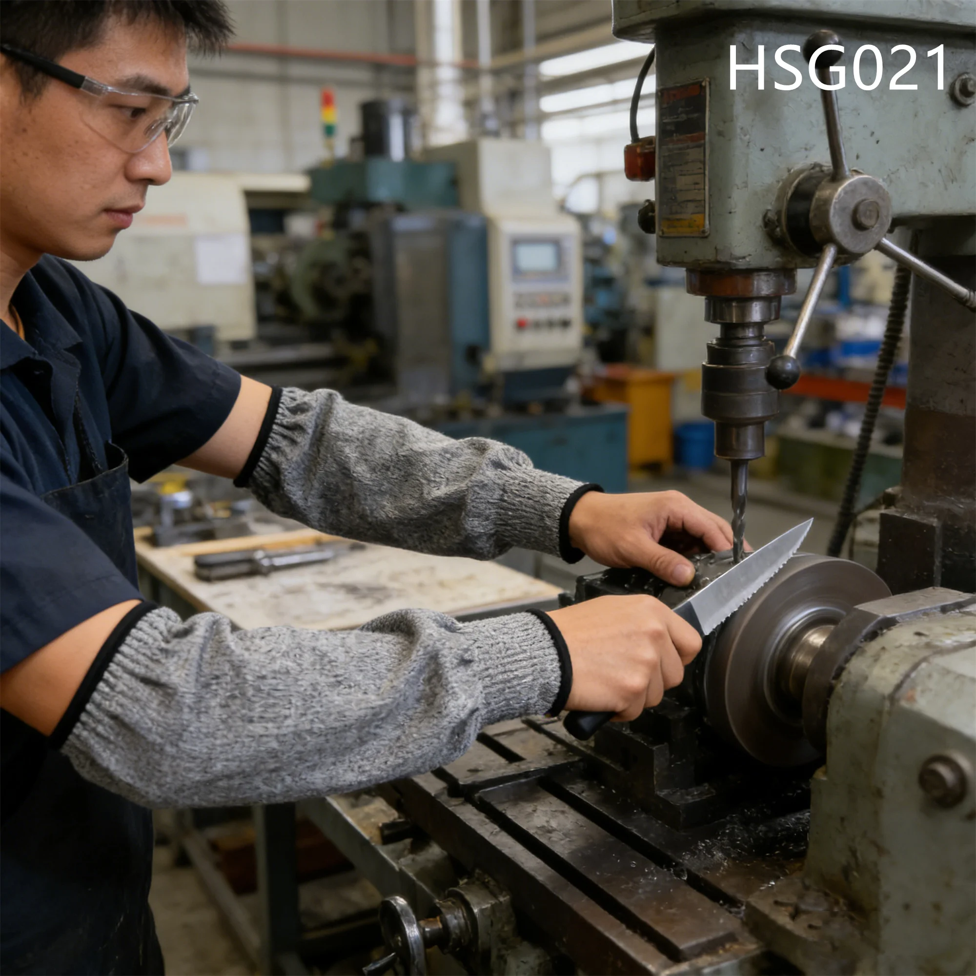 HY, Guantes de seguridad HSG021 con manga elástica de 40 cm y acabado espejo para prevención de cortes, fabricados con fibra HPPE, aptos para múltiples escenarios laborales