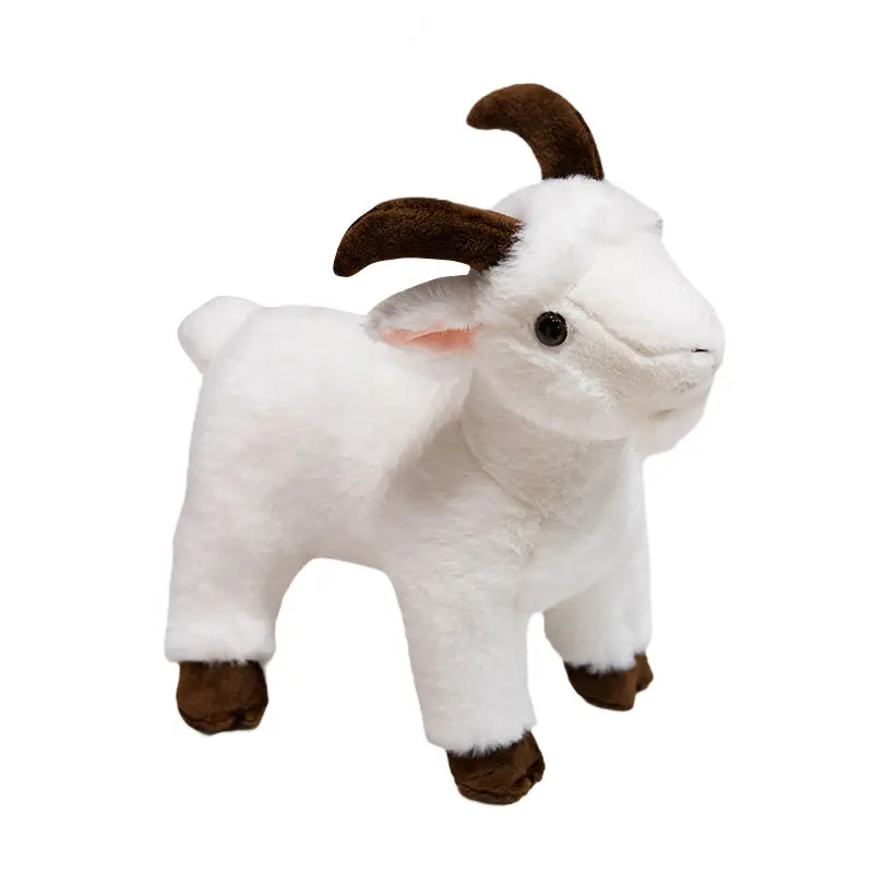 New Super Soft Simulation White Soft Toy Goat Cuddly Black Mountain Goat Stuffed Animal Lifelike Goat Plush Toys Child Gift