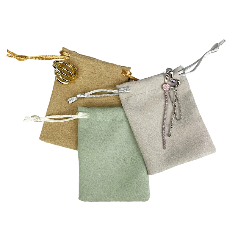 Wholesale Custom Logo Colorful Velvet Pouch Suede Perfume Gift Bag with Drawstring Jewelry Container for Accessories Pieces