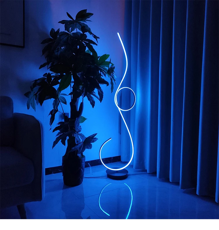 Nordic Modern Decorative Remote Control LED Light RGB Corner Floor Lamp For Living Room