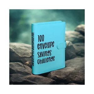 Custom 100 Envelope Challenge Planner Budget Binder A5 Money Saving Finance Organizer PU Leather Notebook