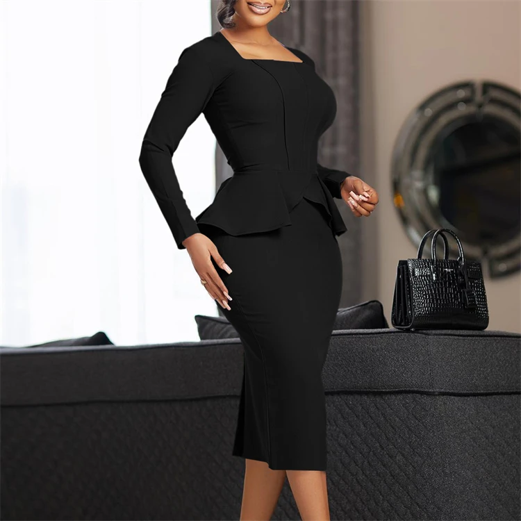 yellow satin formal dress Nest Peplum Dress