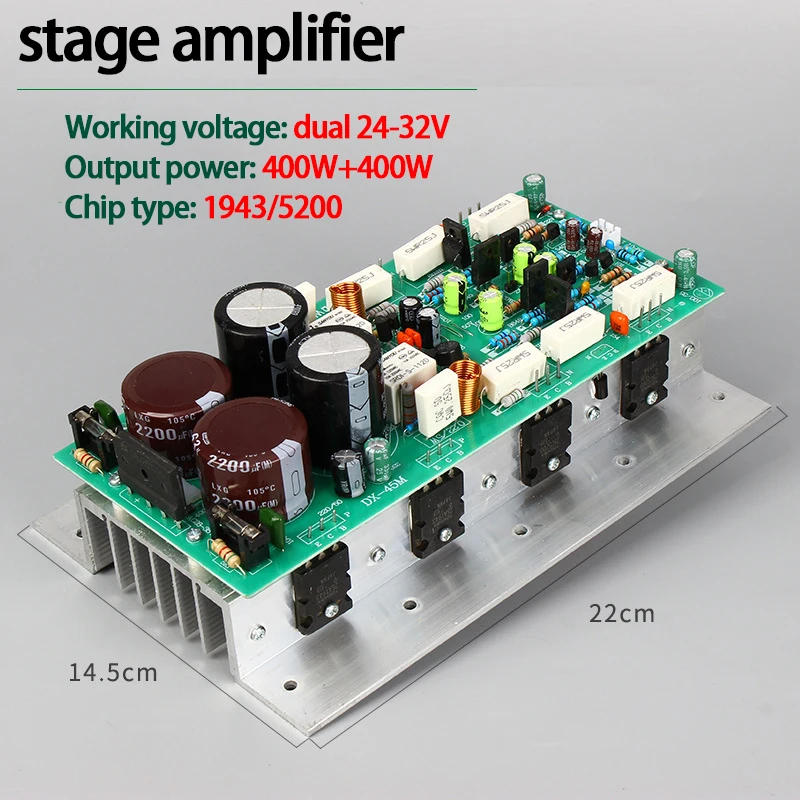 Stage Amplifier 800W Leistungsverstärker Board – Stereo/mono, Für PA-Anlagen, Mit Kühlkörper