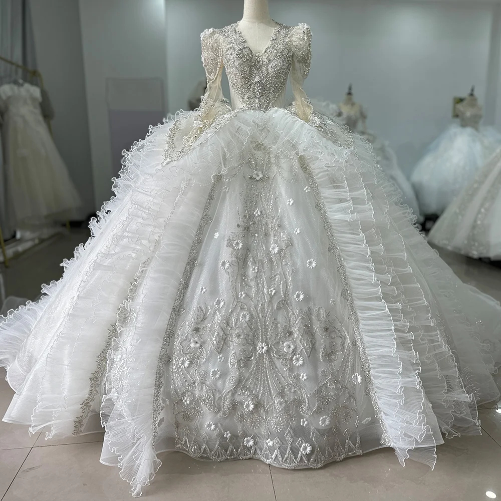 plus size floral dress Strapless Lace Mermaid Tiered Wedding Dres for Curvy Women WS080